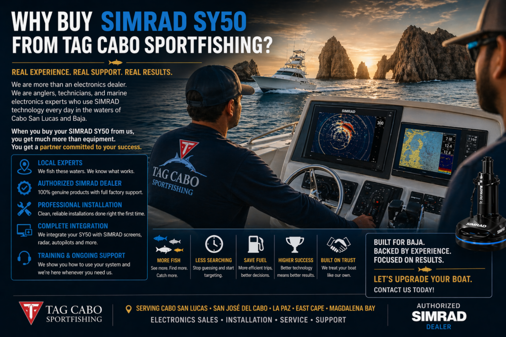 Why Buy SIMRAD SY50 from Tag Cabo Sportfishing?